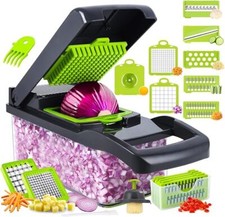 15-in-1 Vegetable Chopper with container,Veggie Chopper,Onion Chopzilla,Slicer,