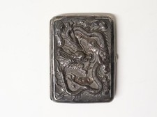 Ancien bel Etui à Cigarettes en argent Chine Dragon en relief XIX-XXème siècle