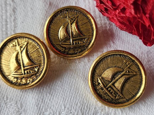 Trio boutons vintage métal - vintage,