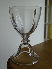 1 ANTIQUE CRYSTAL APERITIF PORT GLASS PLAIN BELL SERVICE 10 cm