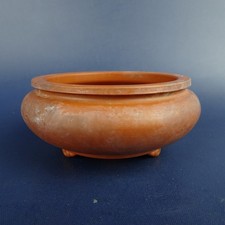Japanese Bonsai Pot 7.5 cm Orange Round Shape Cactus Plants Botanical