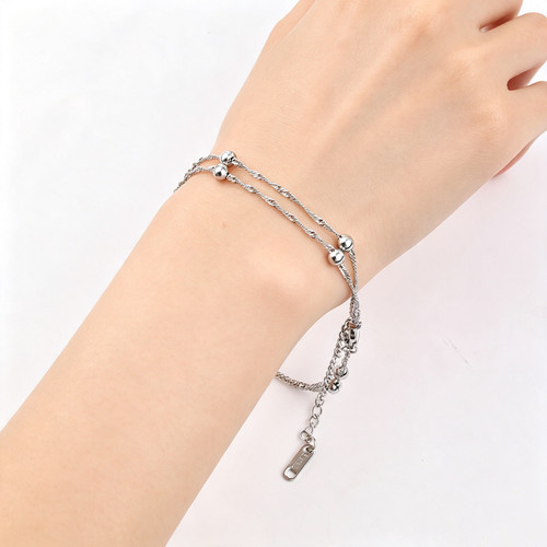 Bracelet double rang - en, acier