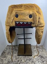 DOMO Kun Cartoon Y2K Soft Ushanka/Trapper Hat Beanie Brown Embroidered