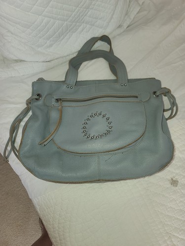 Grand sac main cuir - sac, bleu