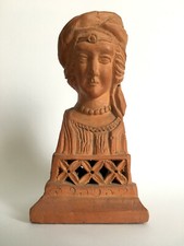 Ancien brûle encens terre cuite souvenir Dap Cau Tonkin buste femme militaria