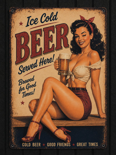 Ice cold beer - pin, metal