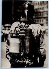 American Soldier with Gas Helmet Vintage Silver Print Tirag