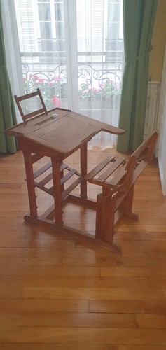 Pupitre écolier ancien - , haut