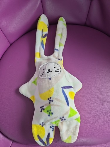 Doudou lapin jaune bleu - jaune, vert