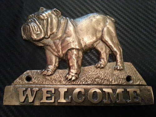Plaque welcome bouledogue - plaque,