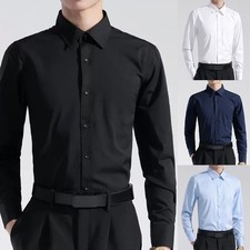 Blouse ��l��gante �� manches longues pour homme pour le travail des affaires et