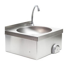 XPOtool Évier Lavabo Acier fin Gastro Cuve ronde Commande au genou Lave-main