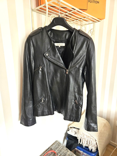 Veste cuir agneau noir - d'agneau, t