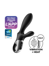 Vibromasseur rabbit noir USB, chauffant et connecté Heat Climax  Satisfyer - CC