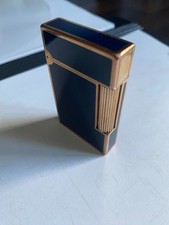 Briquet laqué bleu et doré ST Dupont rénové/révisé en boutique ST Dupont 