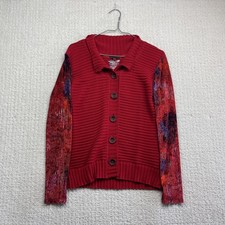 Aventures des Toiles Multicolor Painting Long Sleeve Cardigan Jacket Boho Wom 38