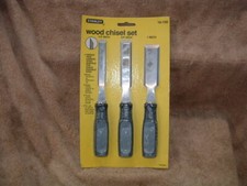 ORIGINAL NOS BRAND NEW STANLEY SET OF 3 WOOD CHISELS HIGH CARBON STEEL USA