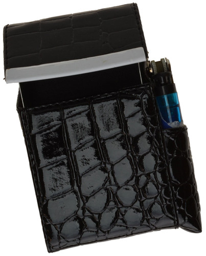 Noir croco cigarette - croco, cuir