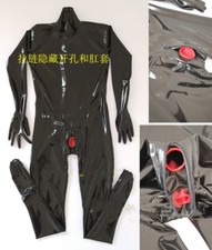 723 Latex Gummi catsuit with gloves sock codpiece hidden hole and anus sheath