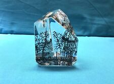 Crystal Paper Press Signed BACCARAT Screen Printed Decor Shadows Sulfide Sculpture