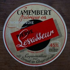 CHEESE BOX LABEL - CAMEMBERT - PIERRE LEVASSEUR - LE BREUIL SUR AUGE