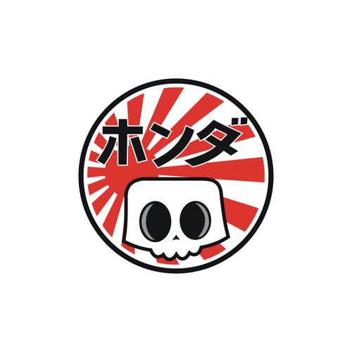 Sticker plastifié japan skull - plastifié,