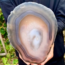 1.1LB Natural agate Agate Geode Slab/Slice quartz crystal mineral specimen Reiki