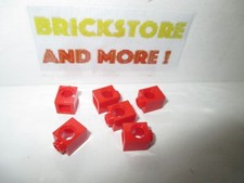 LEGO - 6x Brick Brick Modified 1x1 Hole 6541 Red/Red/Red