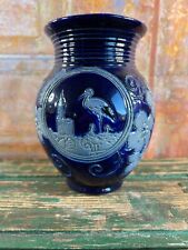 Vase ancien Betschdorf gres Alsace décor cigogne