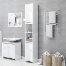 Armoire de Salle de Bain Rangement Toilette Noir Bois d’Ingénierie vidaXL