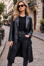 Manteau cuir long Made in