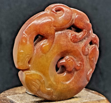 Jade Hetian dragon artisanat chinois ancien pendentif sculpture en jade ancien