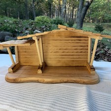 Enesco Manger Medium Stable Only for Nativity Scene Wood Christmas Crèche Heavy