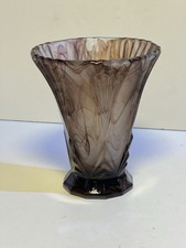 Vase Art Deco , Pâte De Verre Nuage 