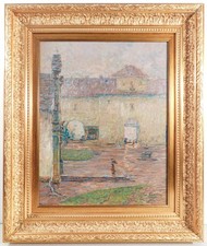 ⚜️ Tableau Alberto Ferrero Pluie Sanctuaire Oropa Peint À L'huile 1800 Piémont