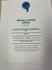 Michael Jackson Neverland Tour Agenda and Pencil