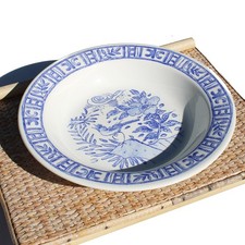 Gien earthenware hollow round dish model blue bird ø 31 cm
