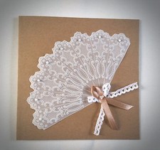 carte craft et pergamano éventail + enveloppe (fait-main)