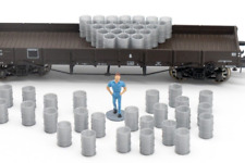 50 Barils bidon futs baril 217L H0 1:87 HO Diorama Train Marchandise décor wagon