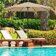 Parasol de Jardin Φ 300 cm à 8 Baleines en Métal pour Terrasse Piscine Jardin