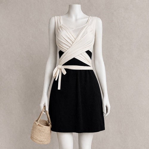 Robe noire blanche - robe,