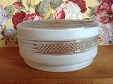 Vintage white and clear round