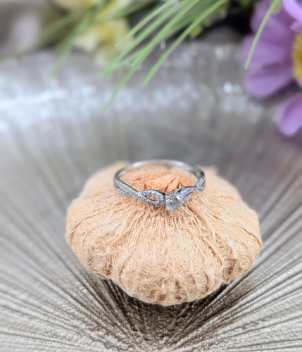Bague blanc solitaire - bague, or