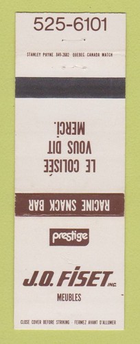 Matchbook cover jo fiset - -,