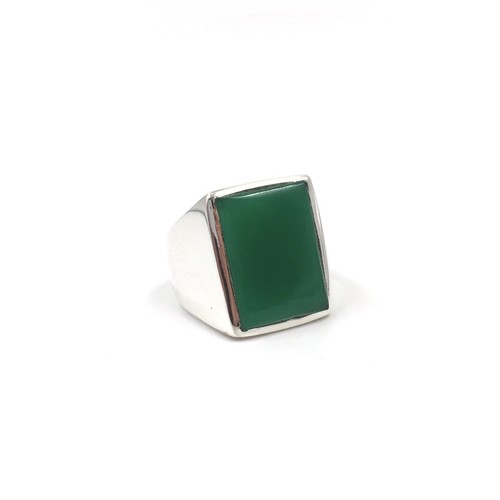 Bague argent 925 onyx vert - argent,