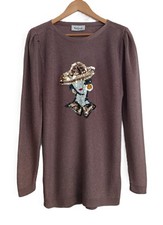 Pull long marron glacé