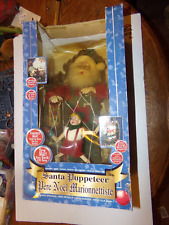 2002 Telco Santa Puppeteer Marionette Puppet Wind Up Animated Musical Pere Noel