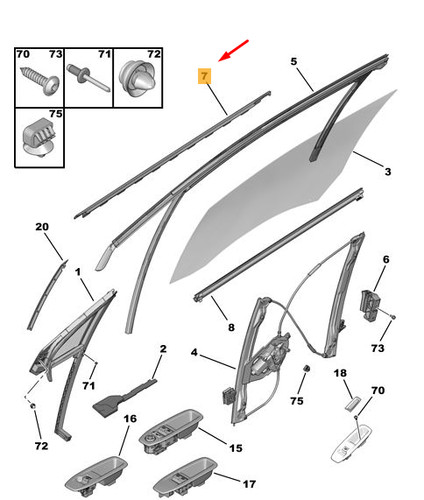 Joint inférieur vitre de - inférieur,