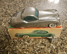 Vintage Prameta Toy Wind-up Car Jaguar XK 120 SPORT COUPE Original Box & Manual