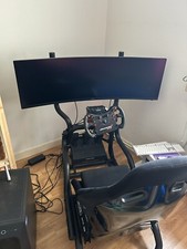 simulateur de course Complet Pc Châssis Volant Pédalier Écran 49”